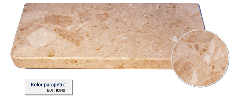 parapet w kolorze botticino